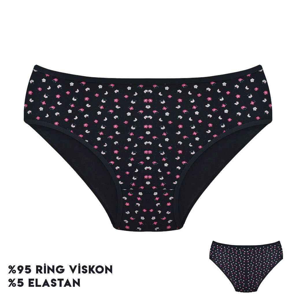 Dondeza 264-14 (L) Desenli Viscon Bayan Bikini 12'li