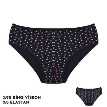 Dondeza 264-14 (L) Desenli Viscon Bayan Bikini 12'li