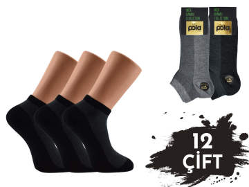 Pola 1641 Parfümlü Yazlık Dikişsiz Bambu Erkek Patik 12'li