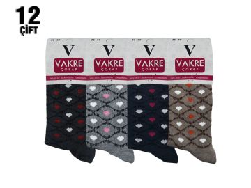 Vakre Bayan Havlu Kışlık Çorap 12'li