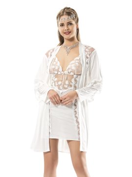 Moongirl 9907 Bayan Fantazi Saten Gecelik Takım