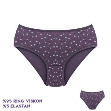 Dondeza 364-12 (XL) Desenli Viscon Bayan Bikini 12'li