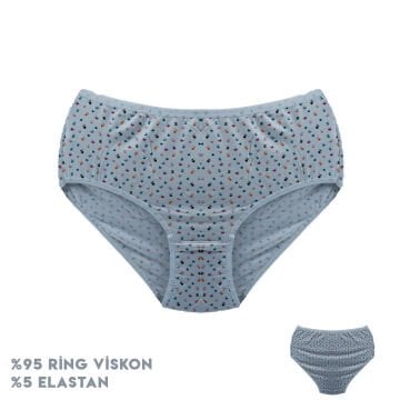 Dondeza 664-4 (XXL) Desenli Viscon Bayan Bikini 12'li