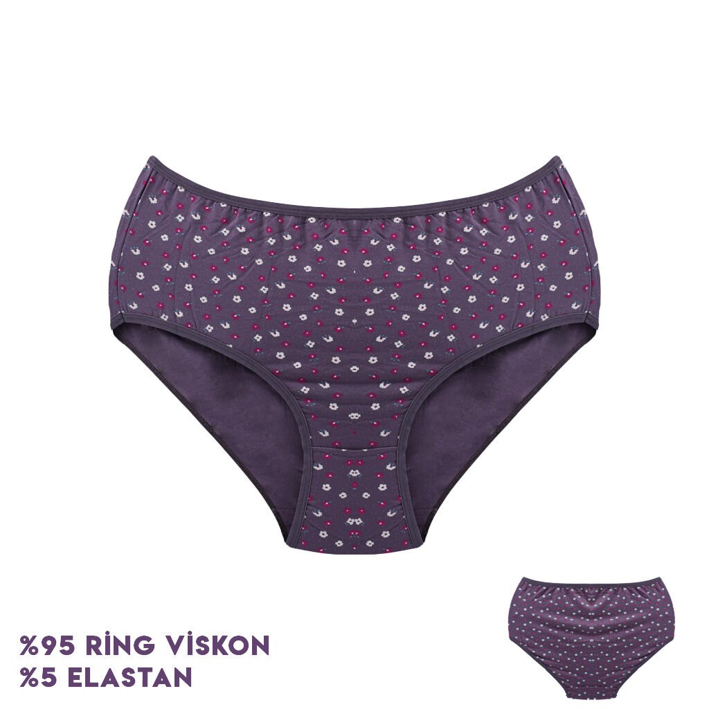 Dondeza 664-2 (XXL) Desenli Viscon Bayan Bikini 12'li