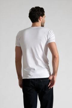 Tutku Elit 1303 Elestan Erkek V Yaka Atlet BEYAZ - L