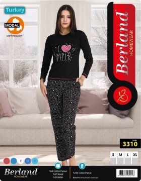 Berland 3310 Bayan Modal Uzun Kol Pijama Takımı
