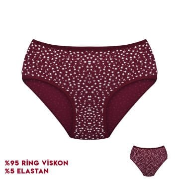 Dondeza 364-6 (XL) Desenli Viscon Bayan Bikini 12'li