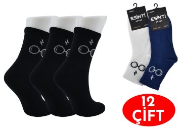 Esinti Karısık Model Bayan Uzun Konç Patik 12'li