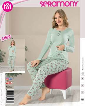 Seramony 34029 Uzun Kollu Bayan Pijama Takımı
