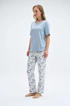 Pijadore 2055 (M-L-XL-XXL) Kısa Kollu Bayan Pijama Takım 4'lü