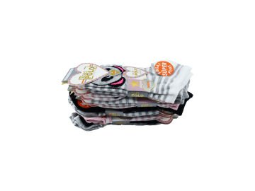 XGRİ POLO (B-E-7-6) 3'lü Bayan Penye Patik 12'li