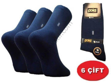 POLA ERKEK ÜZÜN MODEL DİKİŞSİZ MODAL ÇORAP PAKET 6 ADET