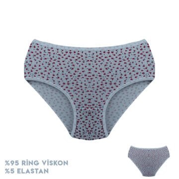 Dondeza 364-11 (XL) Desenli Viscon Bayan Bikini 12'li