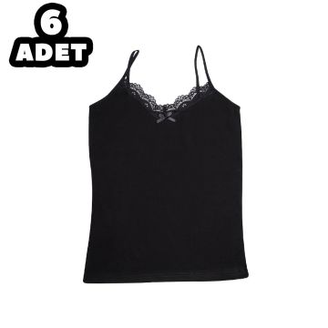 Kota 6037 Bayan İp Askılı Dantelli Atlet 6'lı